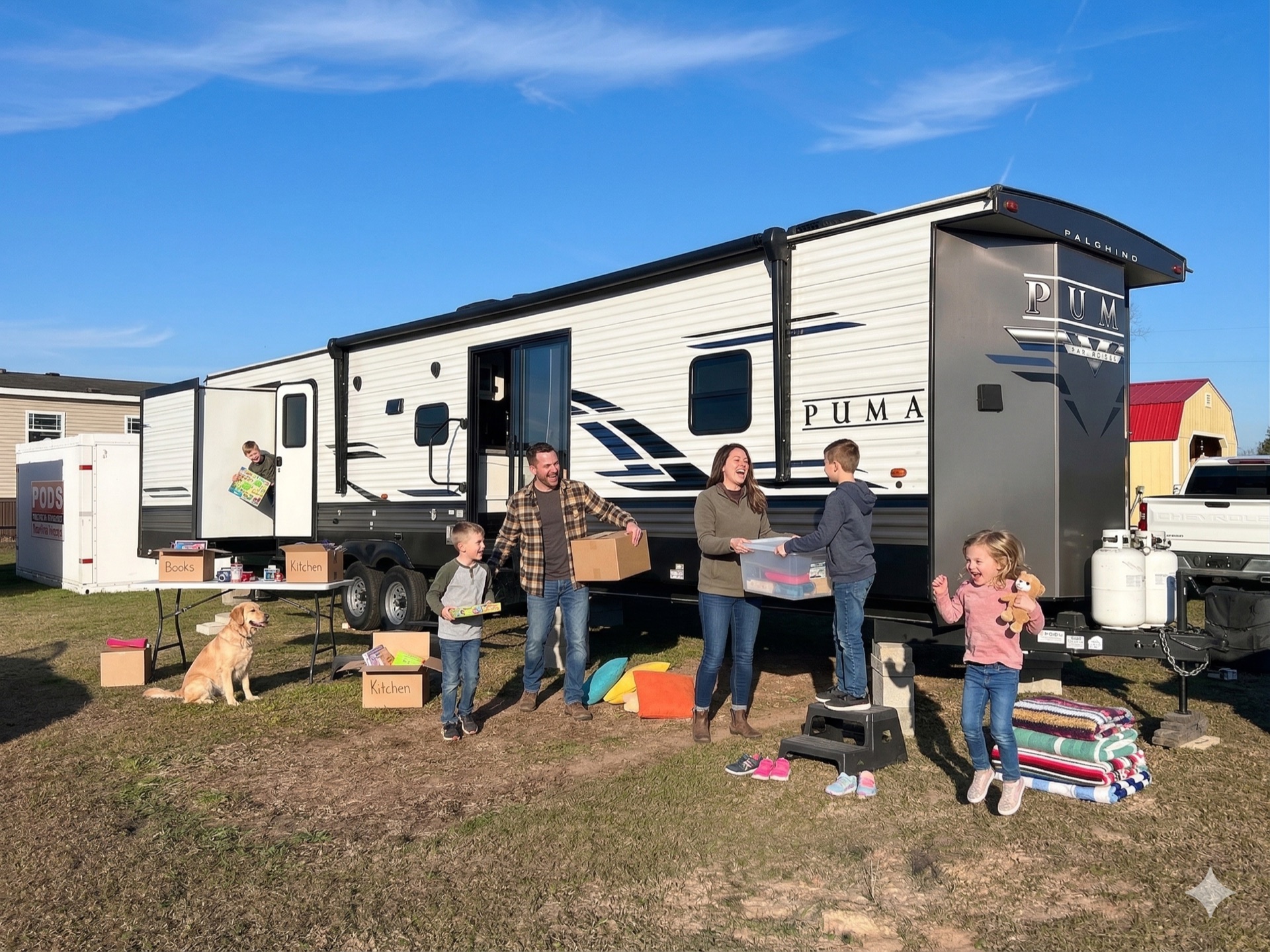 Family moving into 1st Choice Living temporary housing